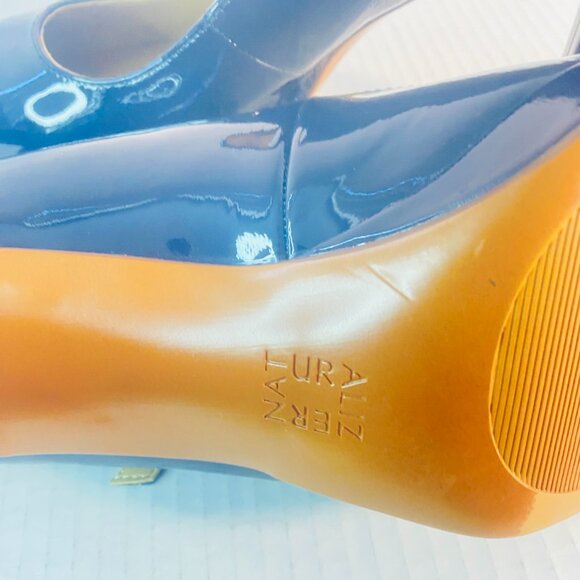 Beautiful Naturalizer Platform Heels, Shiny Black, Size 9.5 - Made in Vietnam - Picture 5 of 7